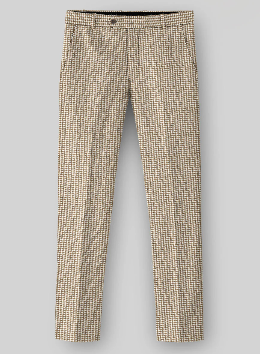 Houndstooth Beige Tweed Pants