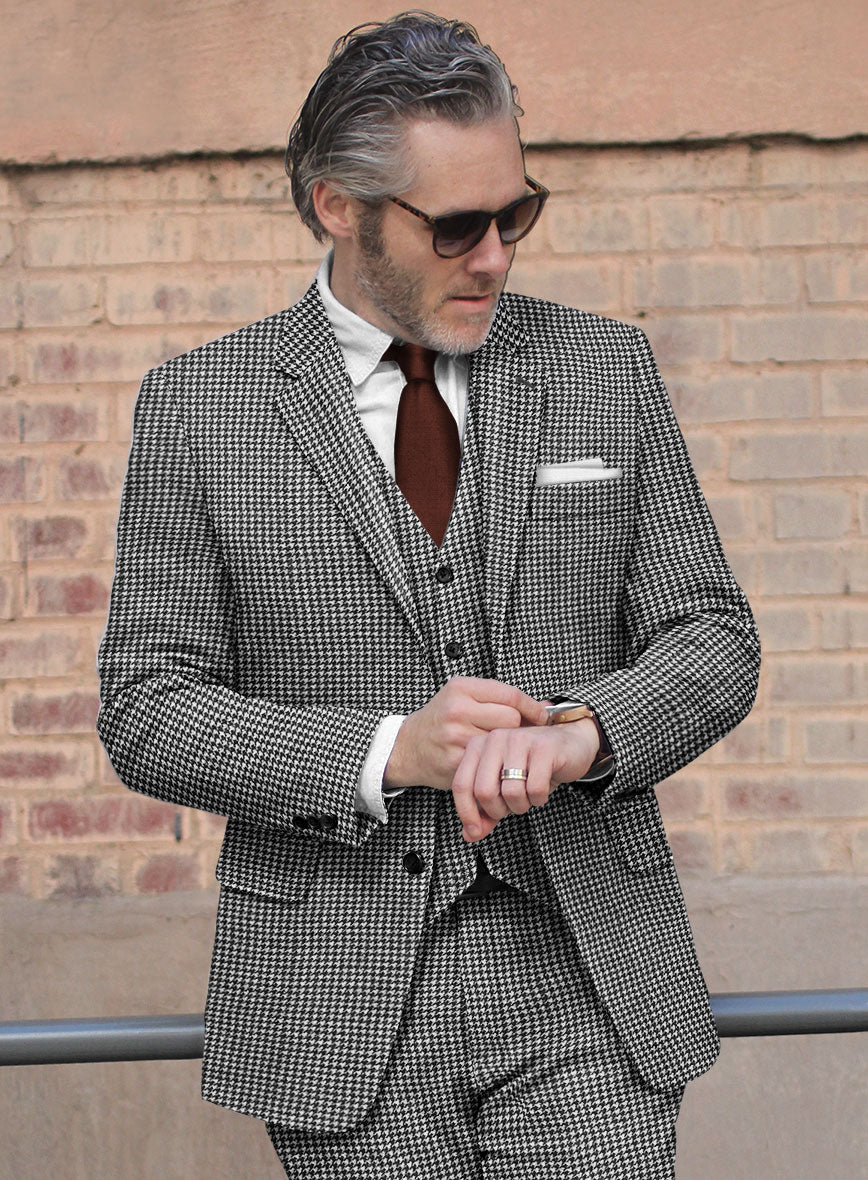 Houndstooth Black Tweed Jacket - Image 2
