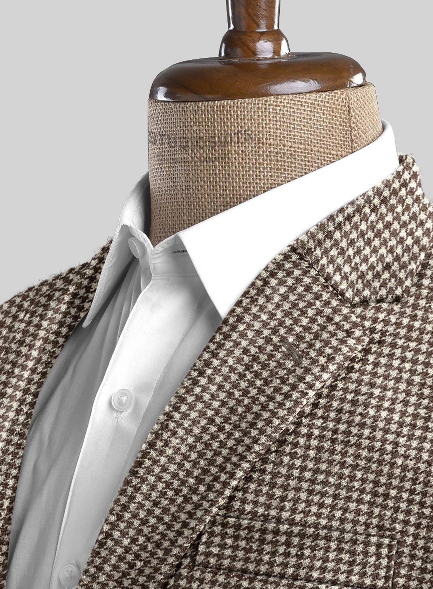 Houndstooth Brown Tweed Jacket - Image 3