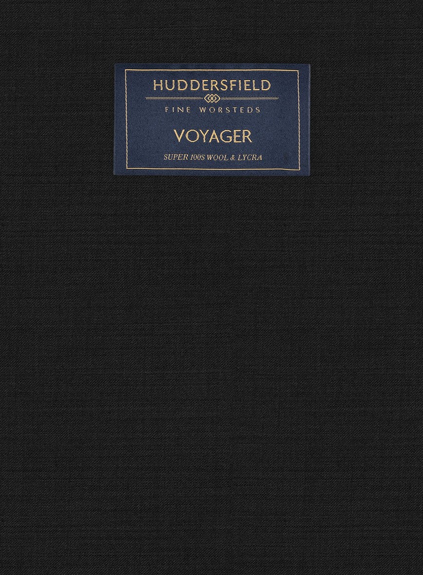 Huddersfield Stretch Black Wool Pants - Image 3