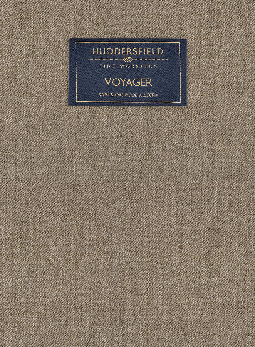 Huddersfield Stretch Dark Beige Wool Suit - Image 7