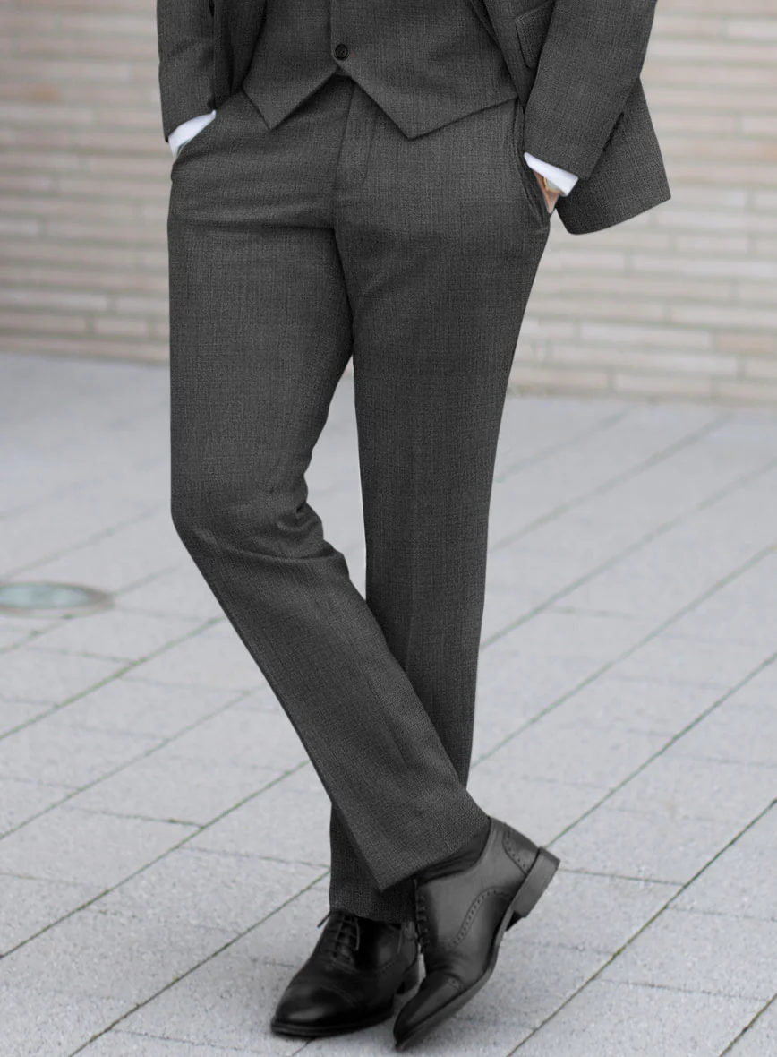 Huddersfield Stretch Dark Gray Wool Suit - Image 5