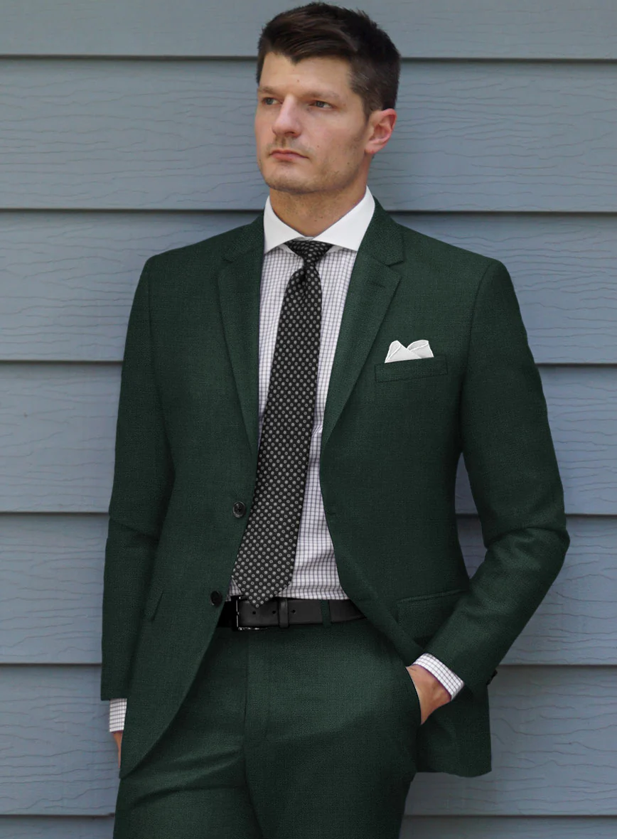 Huddersfield Stretch Emerald Green Wool Jacket - Image 2