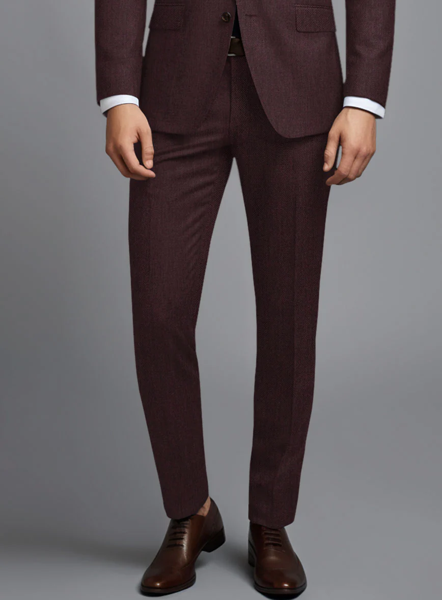 Huddersfield Stretch Mahogany Wool Suit - Image 6