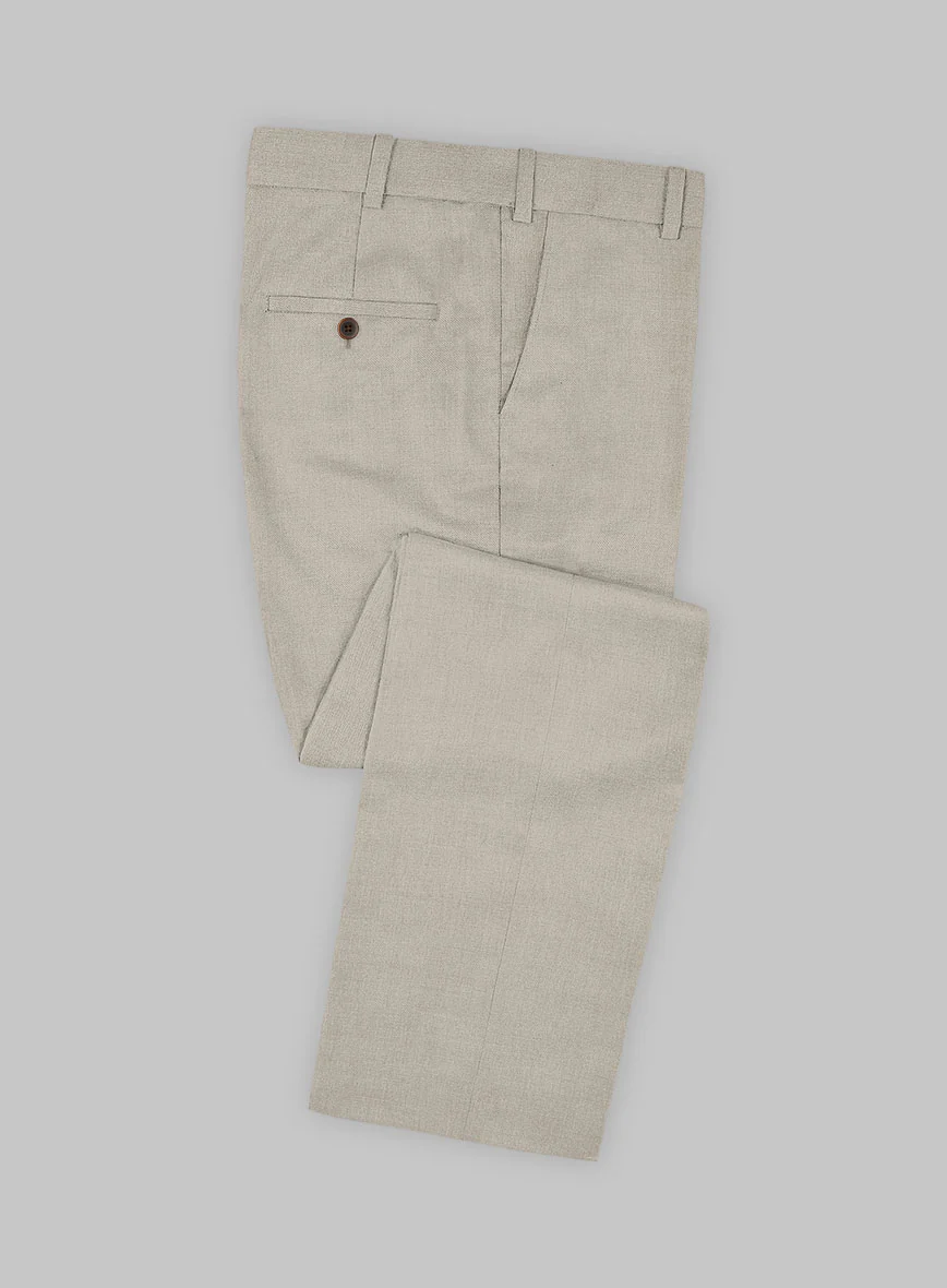 Huddersfield Stretch Muted Beige Wool Suit - Image 5