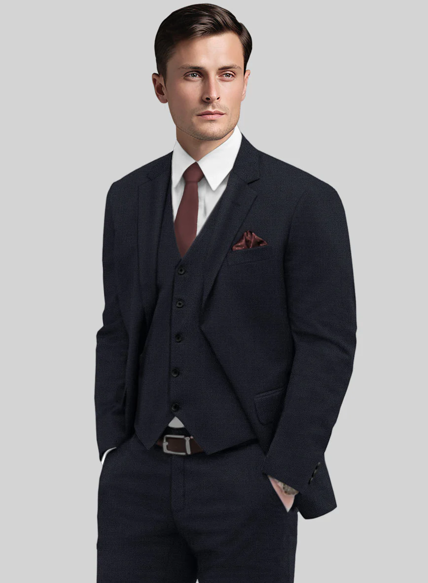 Huddersfield Stretch Navy Blue Wool Jacket - Image 2