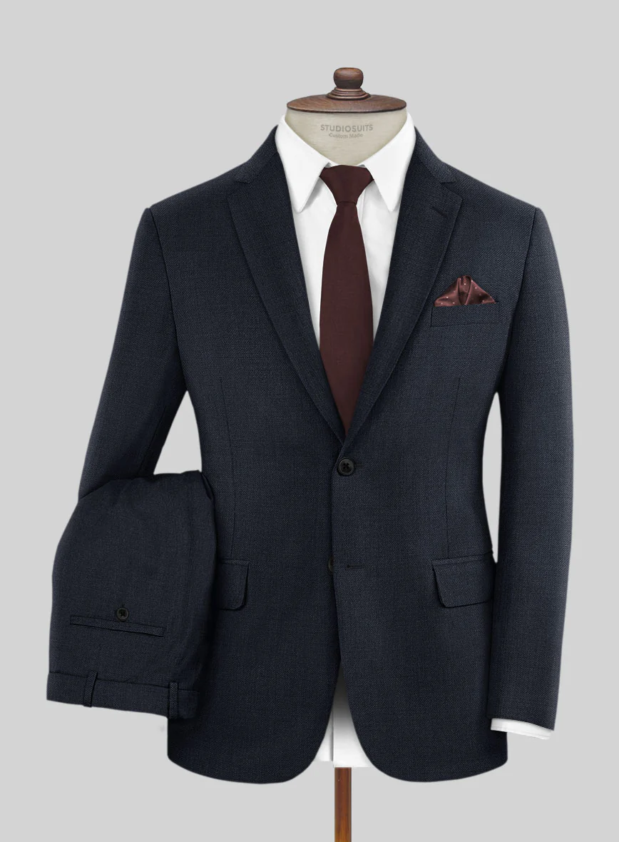 Huddersfield Stretch Navy Blue Wool Suit