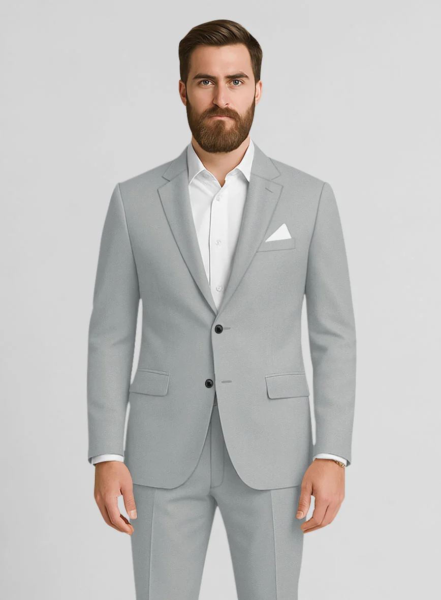 Ice Gray Cotton Power Stretch Chino Suit - Image 3