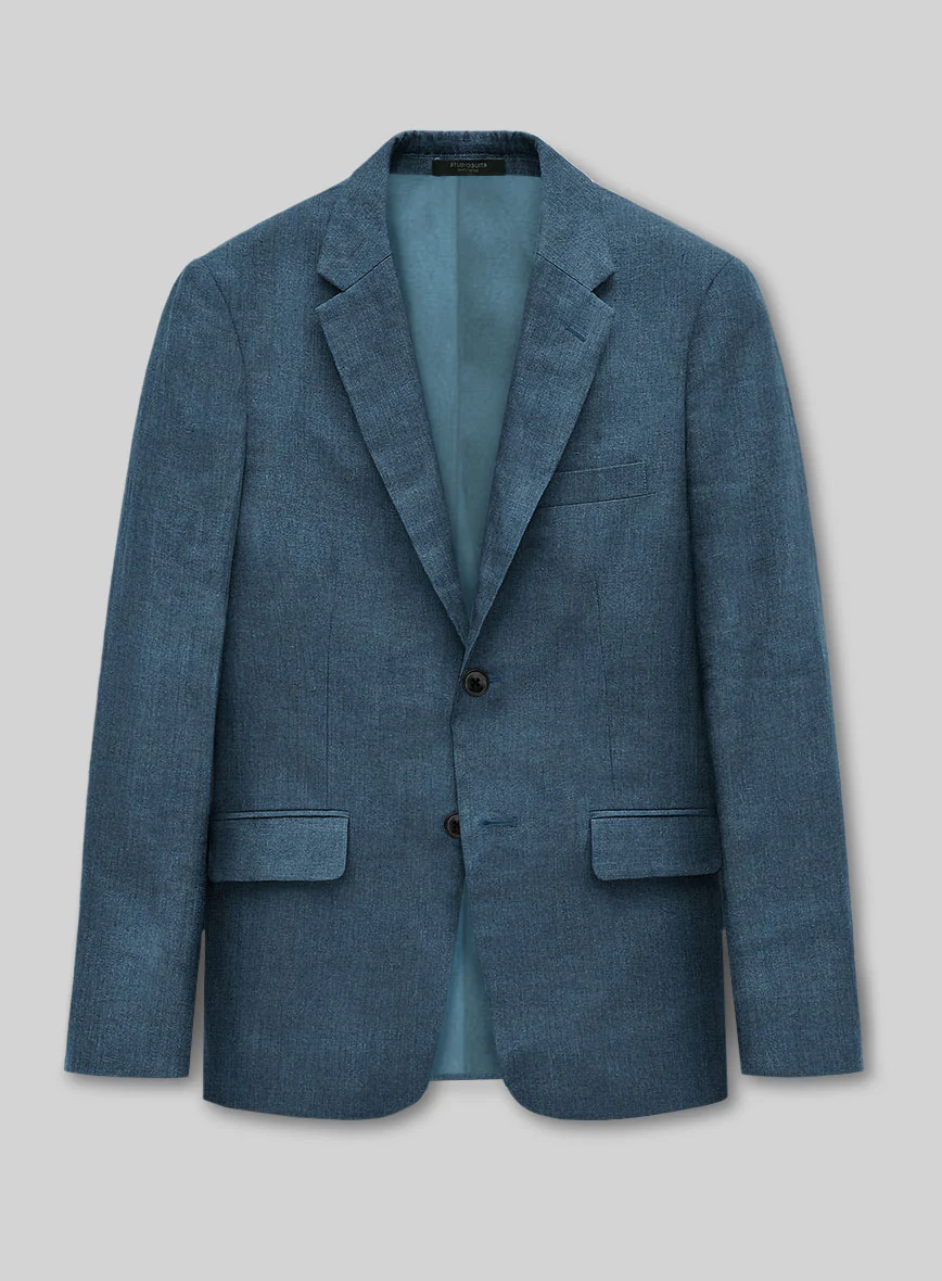 Indigo Blue Linen Jacket