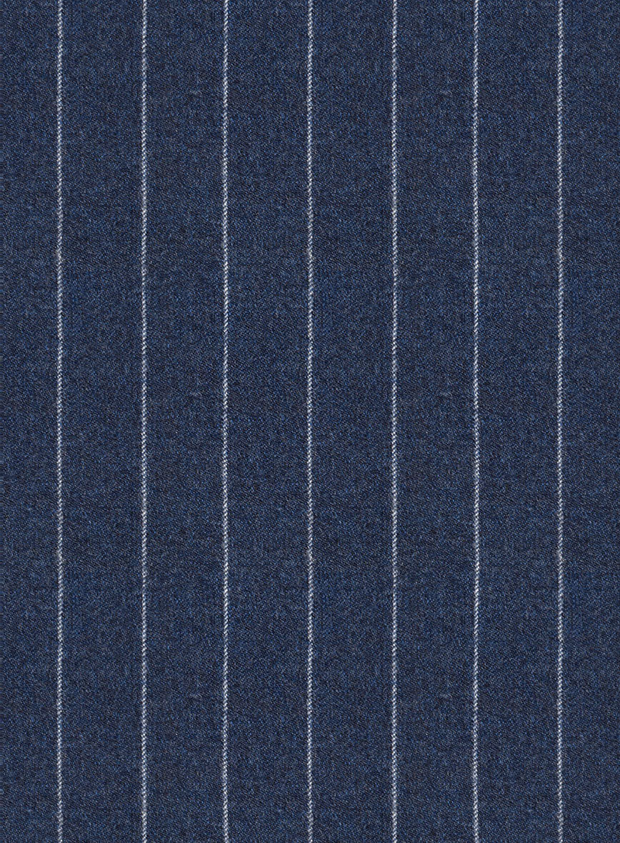 Italian Afito Royal Blue Chalkstripe Flannel Suit - Image 7