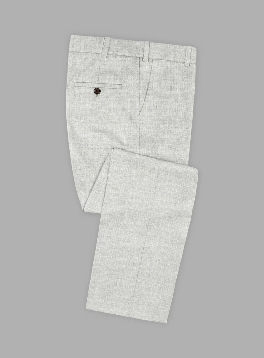 Italian Aime Ivory Gray Wool Suit - Image 4