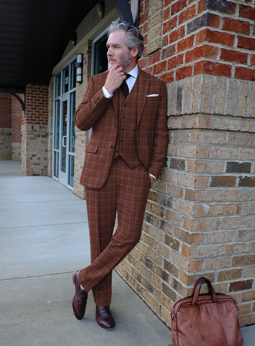 Italian Alonxi Checks Tweed Suit - Image 2