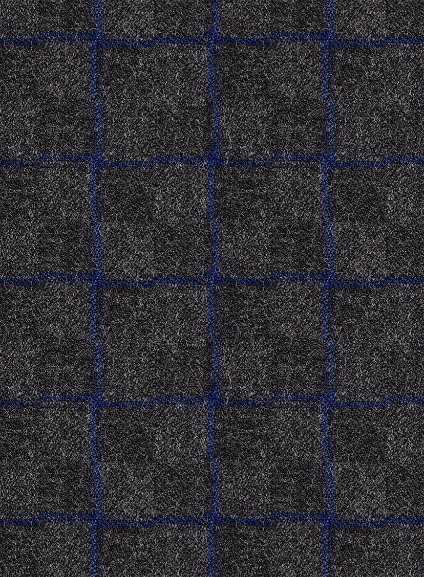 Italian Ashen Blue Check Tweed Pants - Image 3