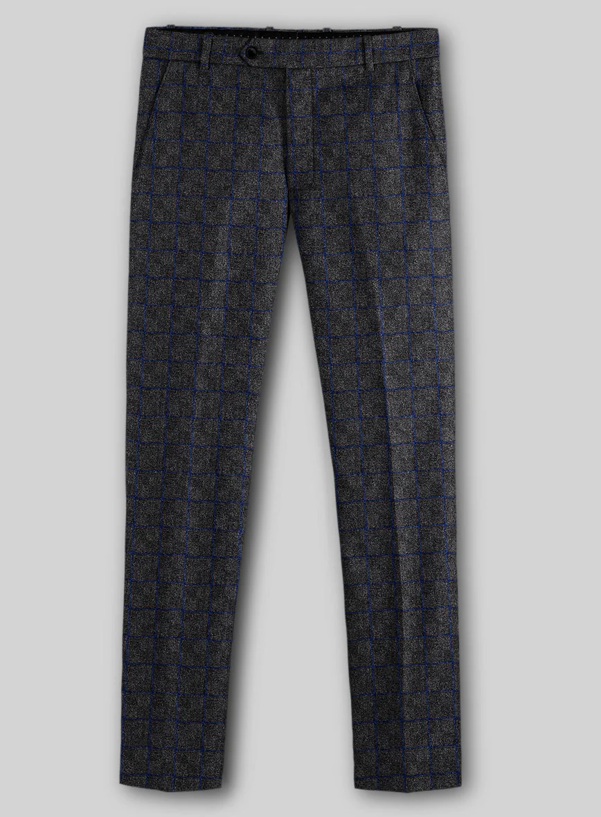 Italian Ashen Blue Check Tweed Suit - Image 4
