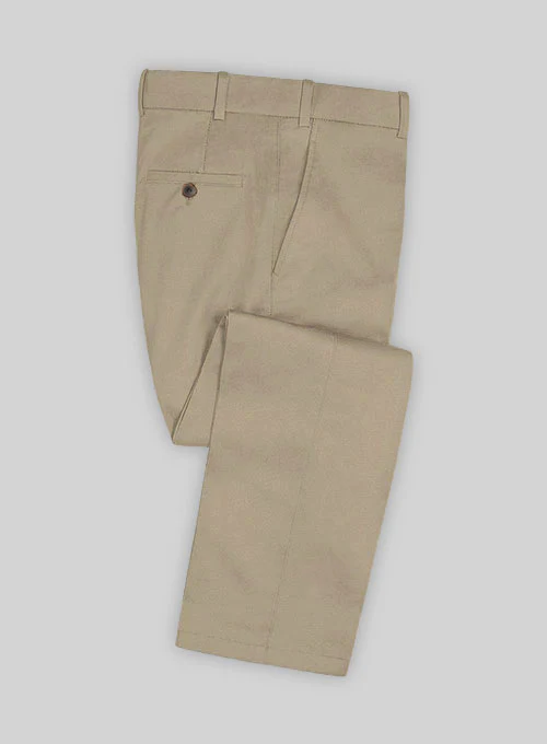 Italian Beige Cotton Stretch Pants