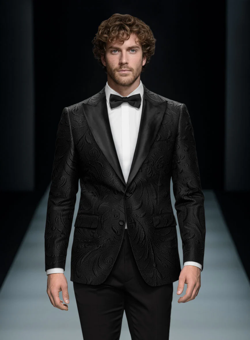Italian Black Maesta Tuxedo Suit - Image 3