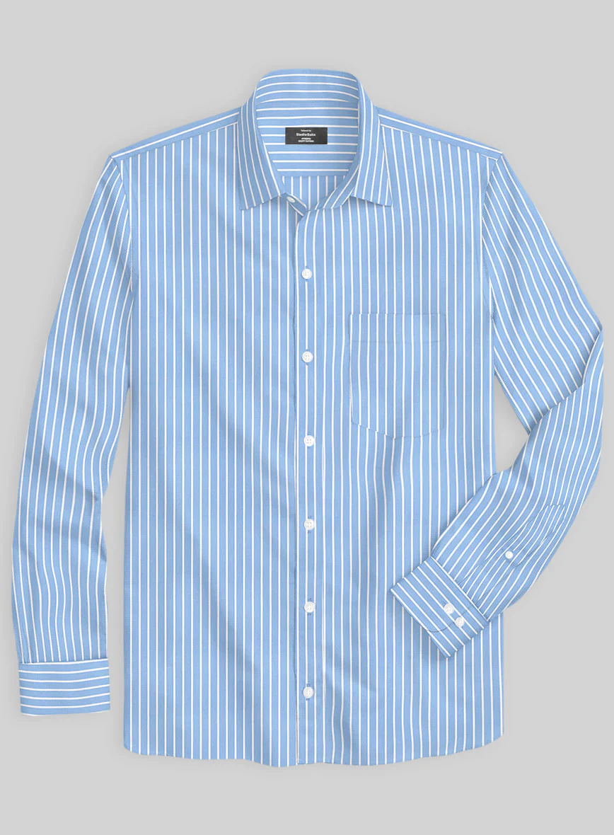 Italian Blue Class Stripe Shirt - Image 2