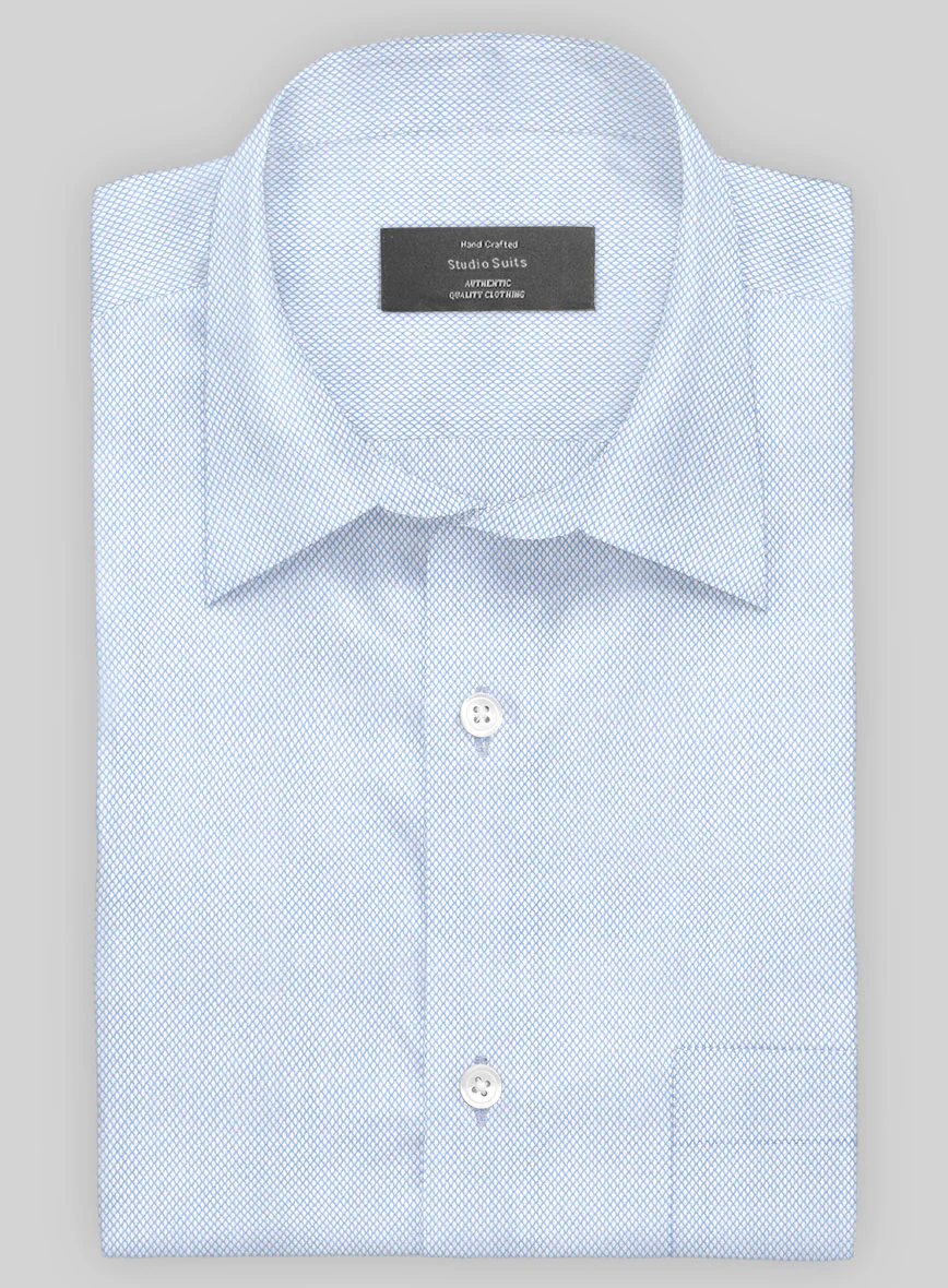 Italian Blue Diamond Grid Shirt