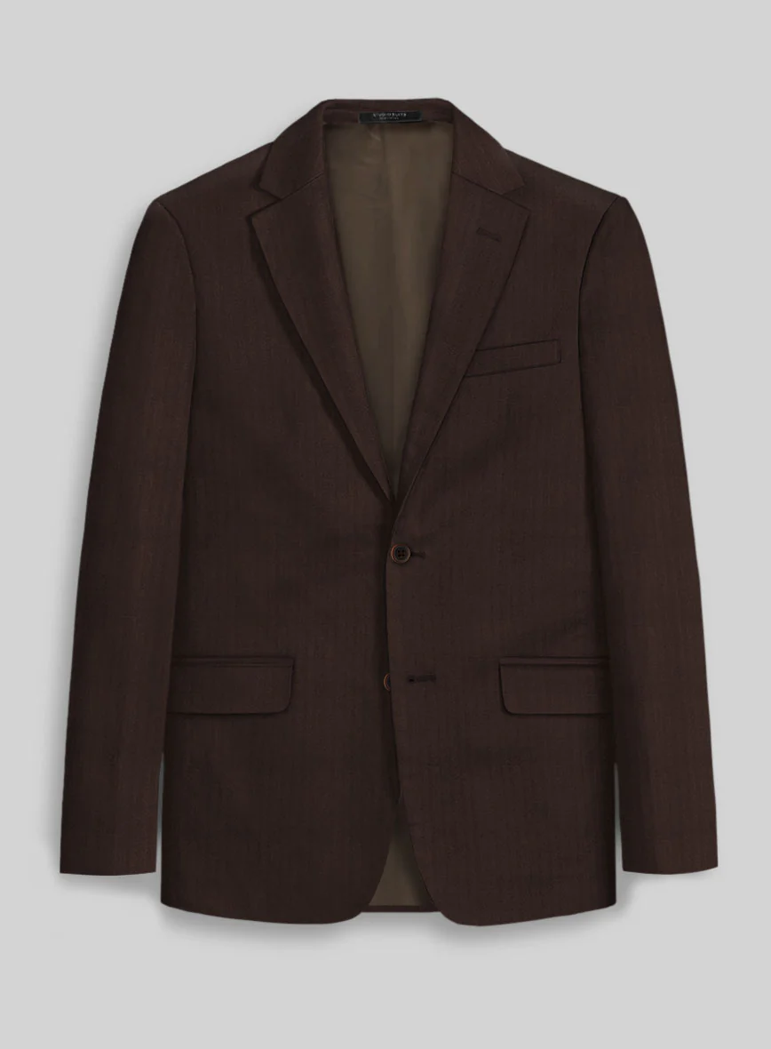Italian Brown Herringbone Cotton Jacket