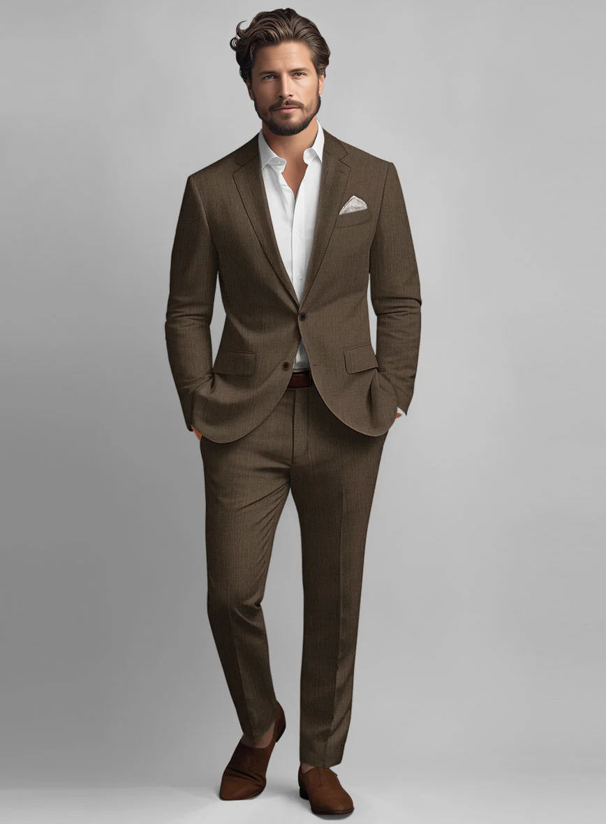 Italian Brown Linen Suit