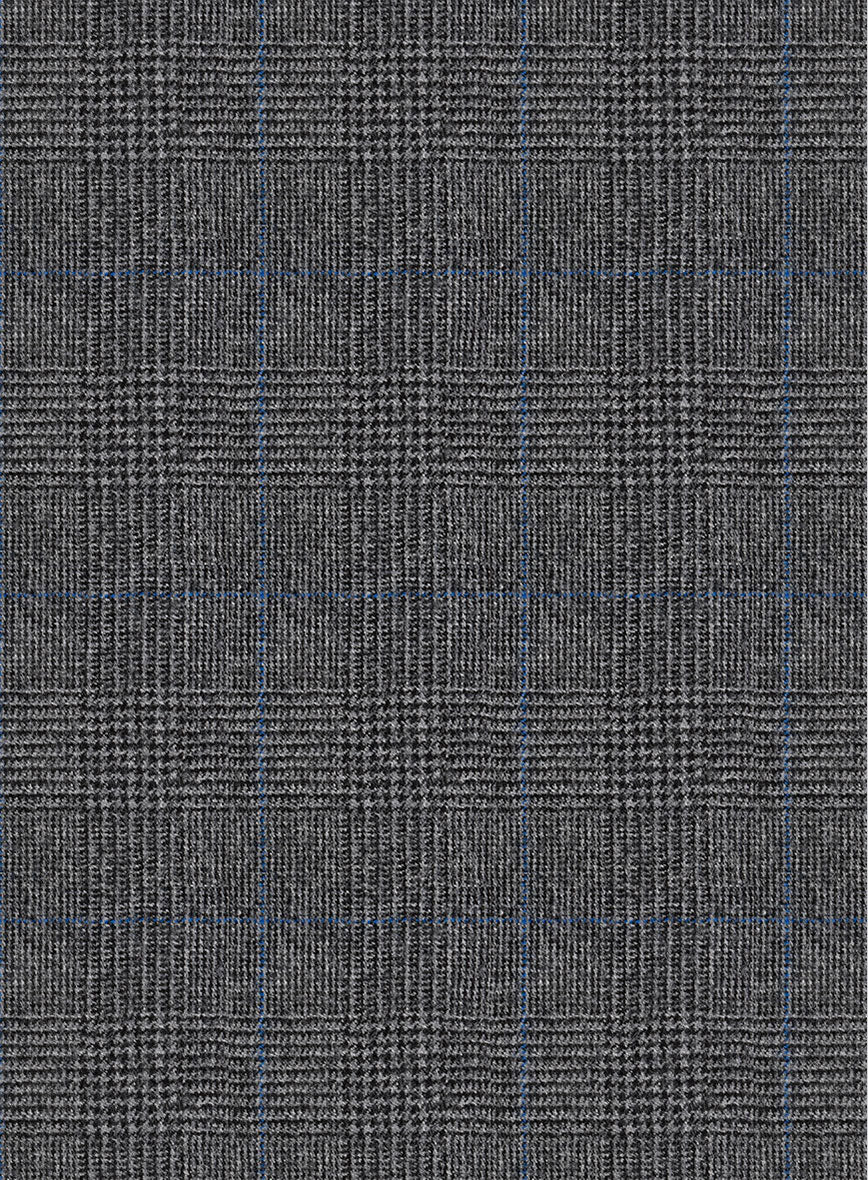 Italian Burta Dark Gray Glen Flannel Pants - Image 3