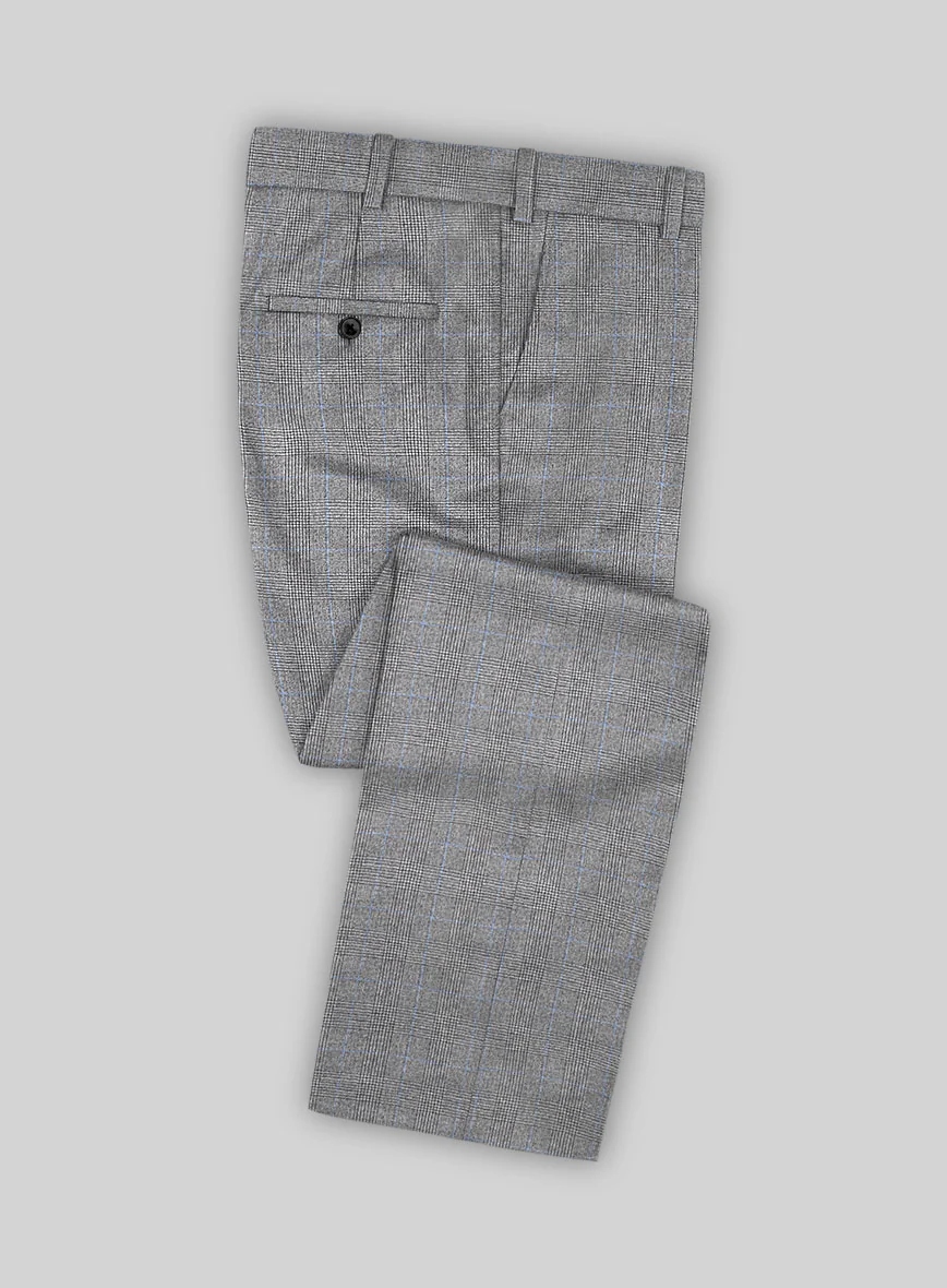 Italian Burta Gray Glen Flannel Suit - Image 6
