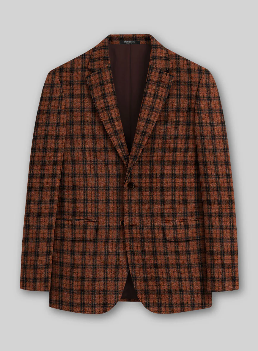 Italian Claretburn Check Tweed Jacket