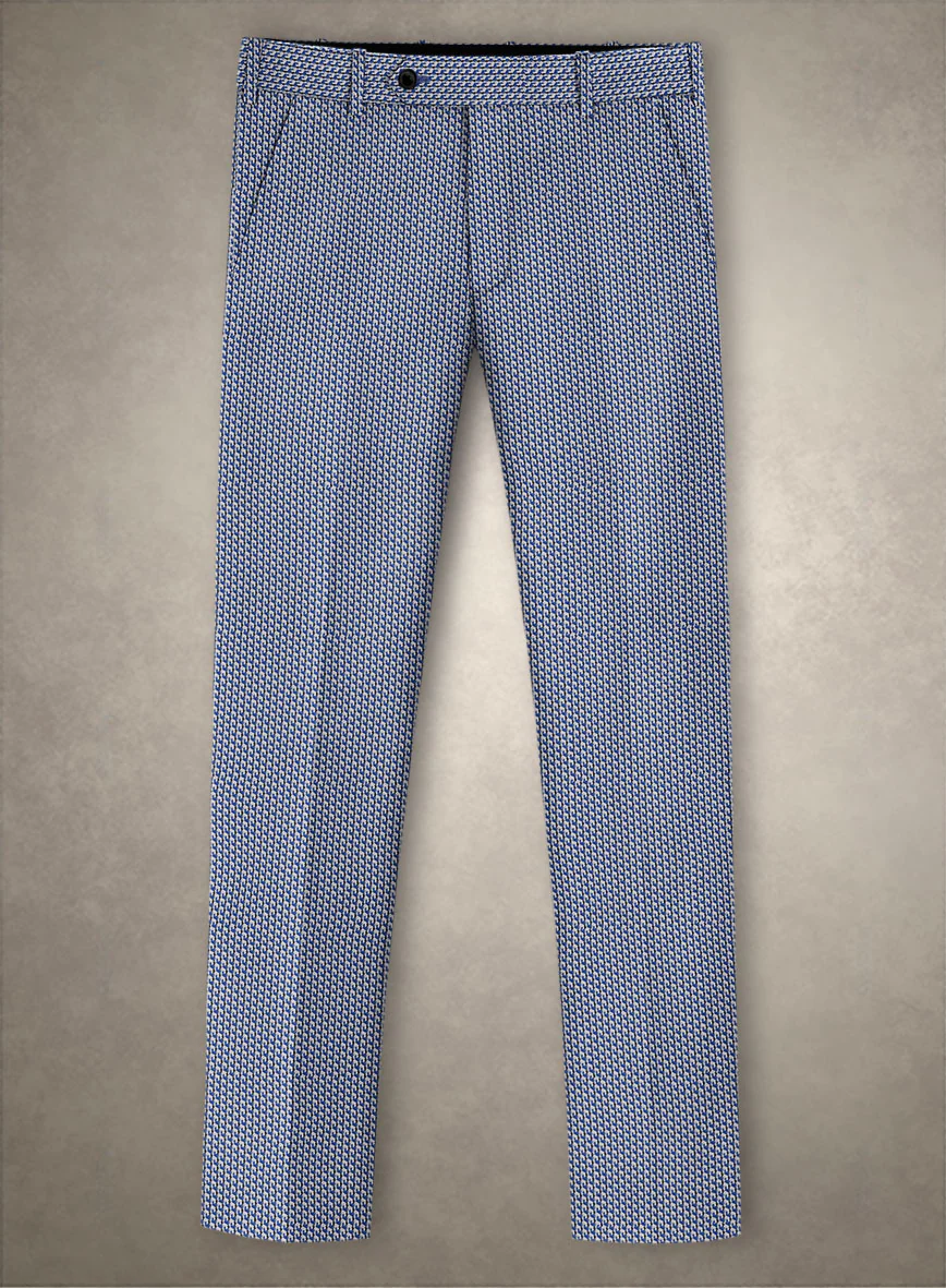 Italian Cotton Stretch Blu Mistrale Pants - Image 2