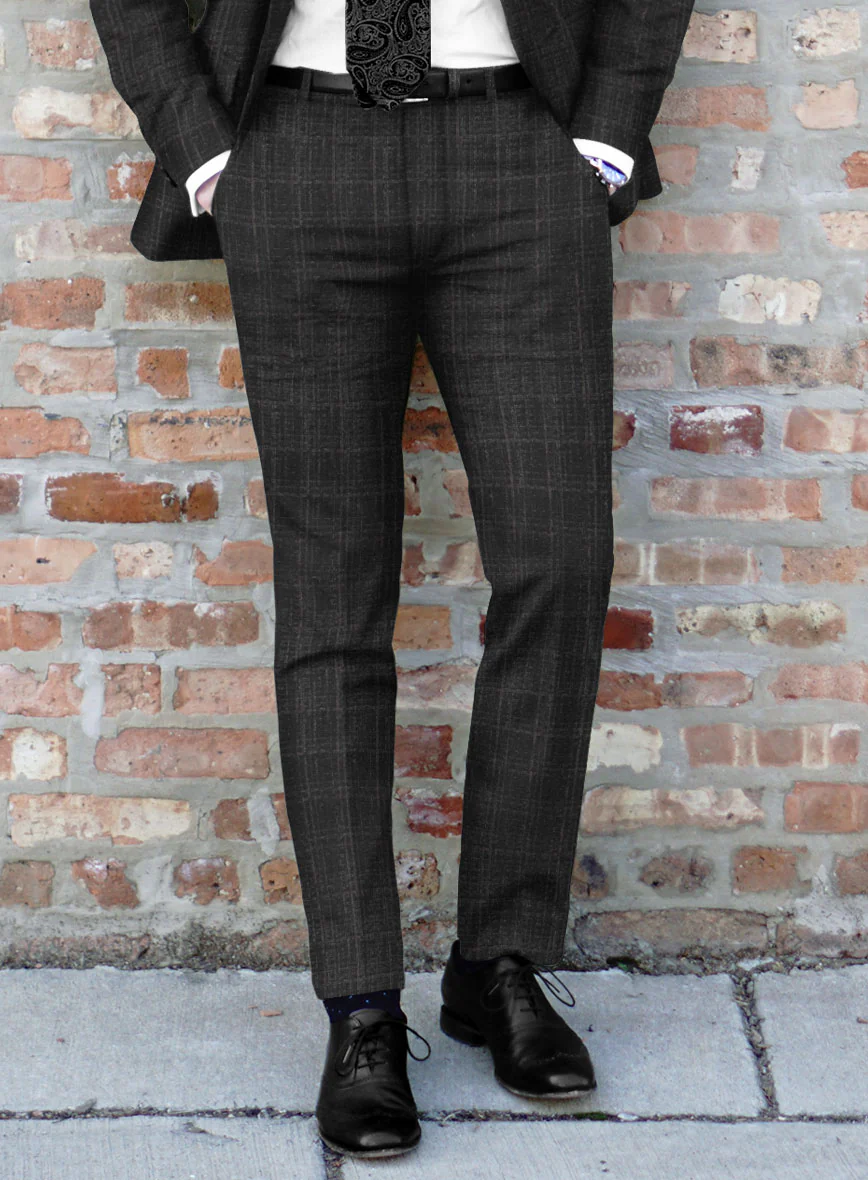 Italian Ecar Black Checks Flannel Pants - Image 2
