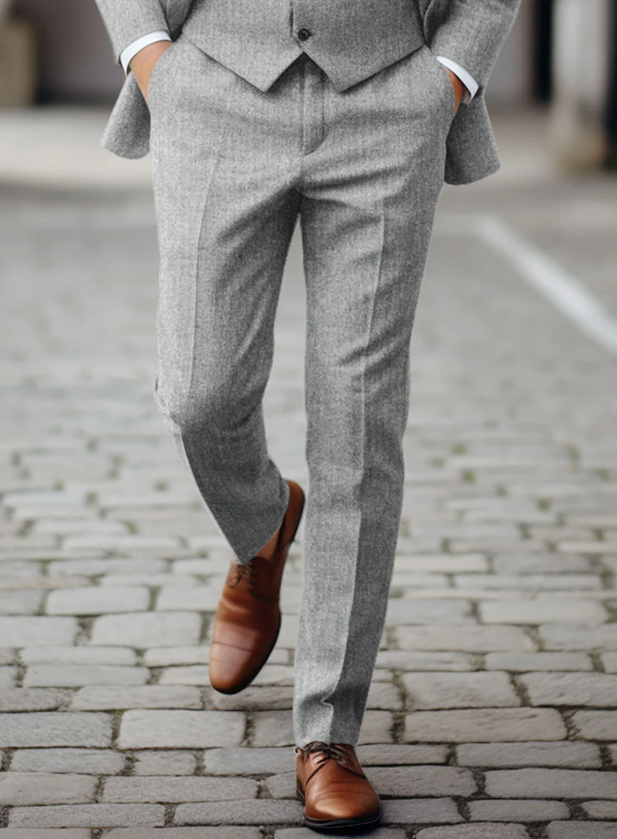 Italian Empire Gray Tweed Pants - Image 2