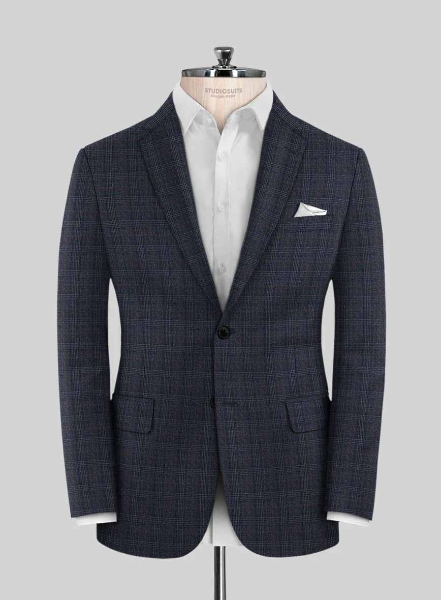 Italian Flick Blue Checks Flannel Jacket