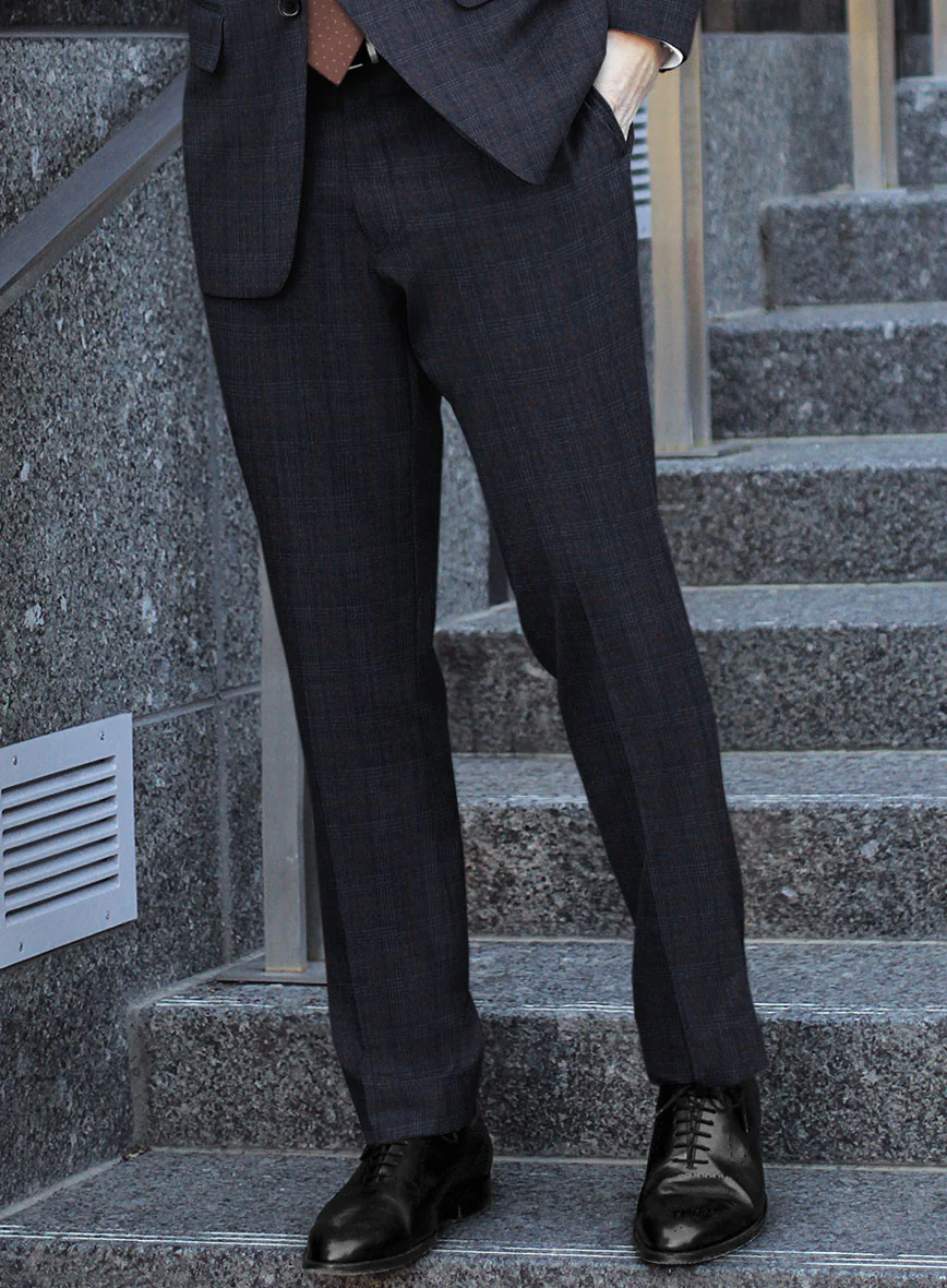 Italian Flick Blue Checks Flannel Suit - Image 5