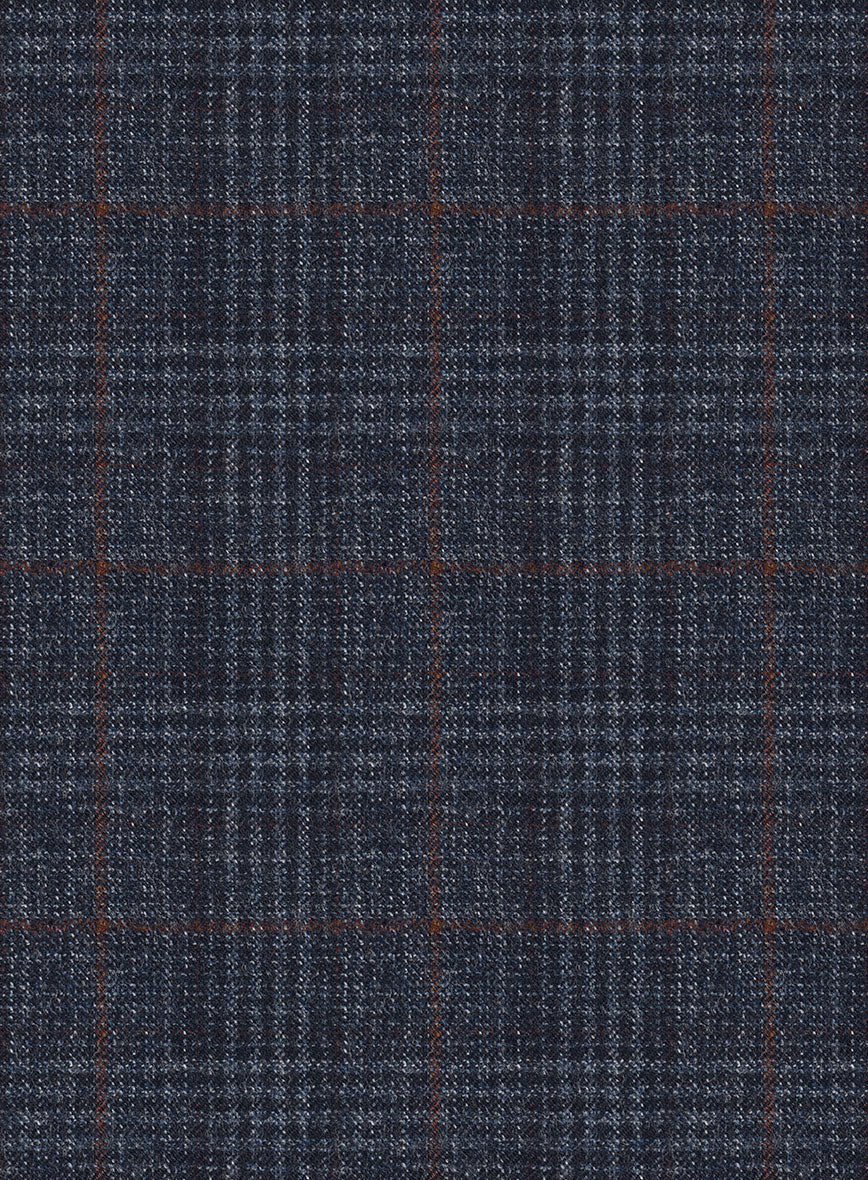 Italian Flick Blue Checks Flannel Suit - Image 7