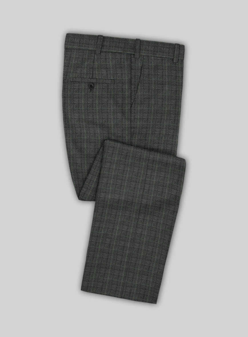 Italian Flick Gray Checks Flannel Pants