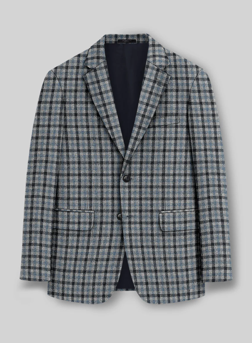 Italian Frostblue Check Tweed Suit - Image 2