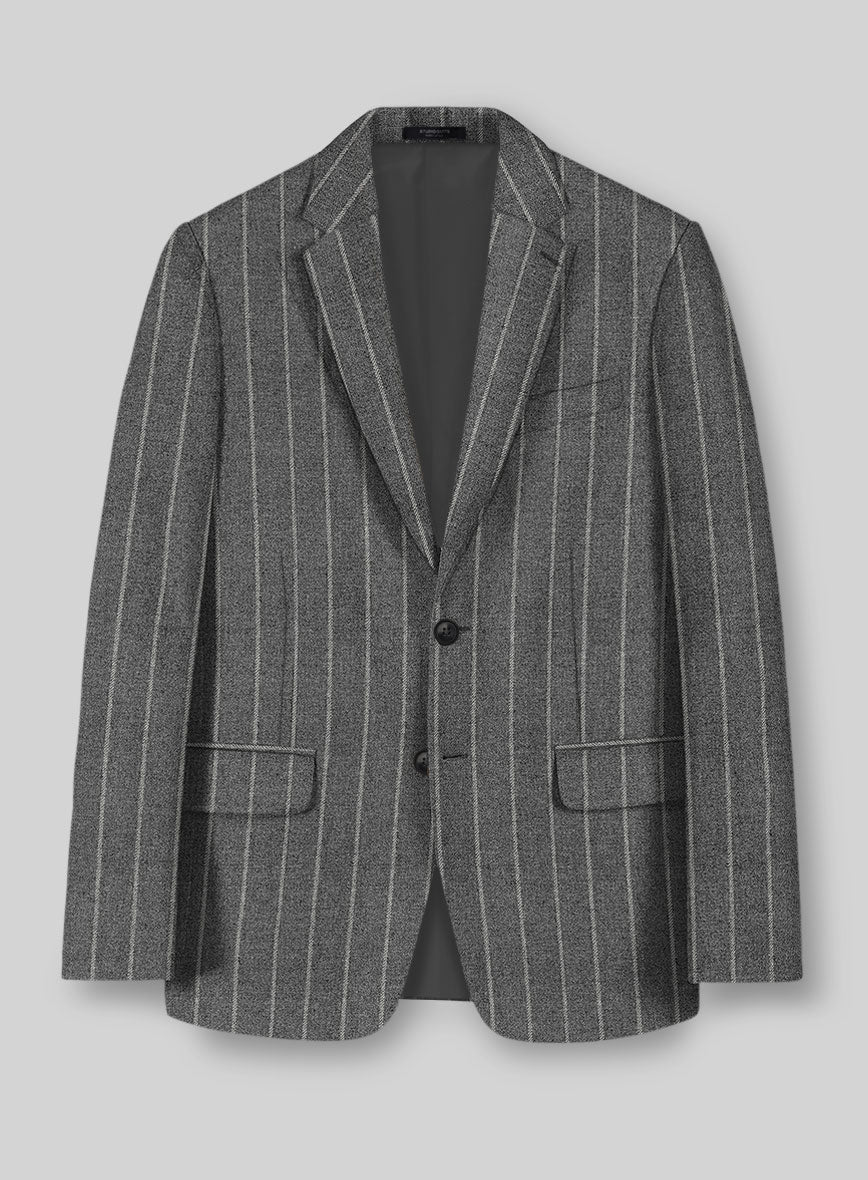 Italian Granite Rope Stripe Tweed Jacket