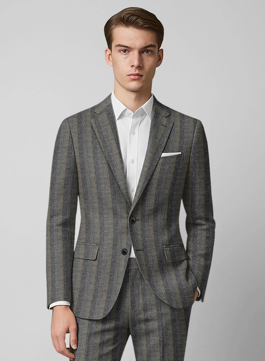 Italian Gravelight Herringbone Tweed Jacket - Image 2