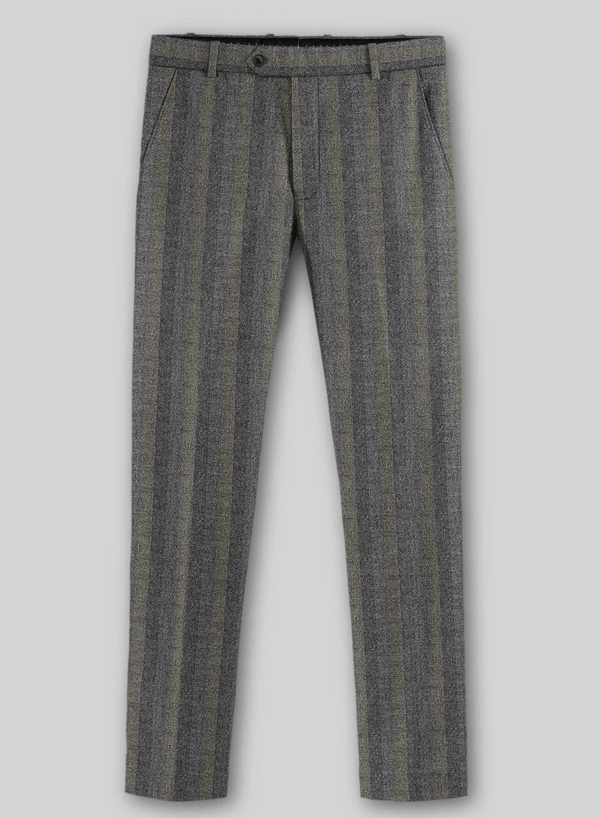 Italian Gravelight Herringbone Tweed Pants - Image 2