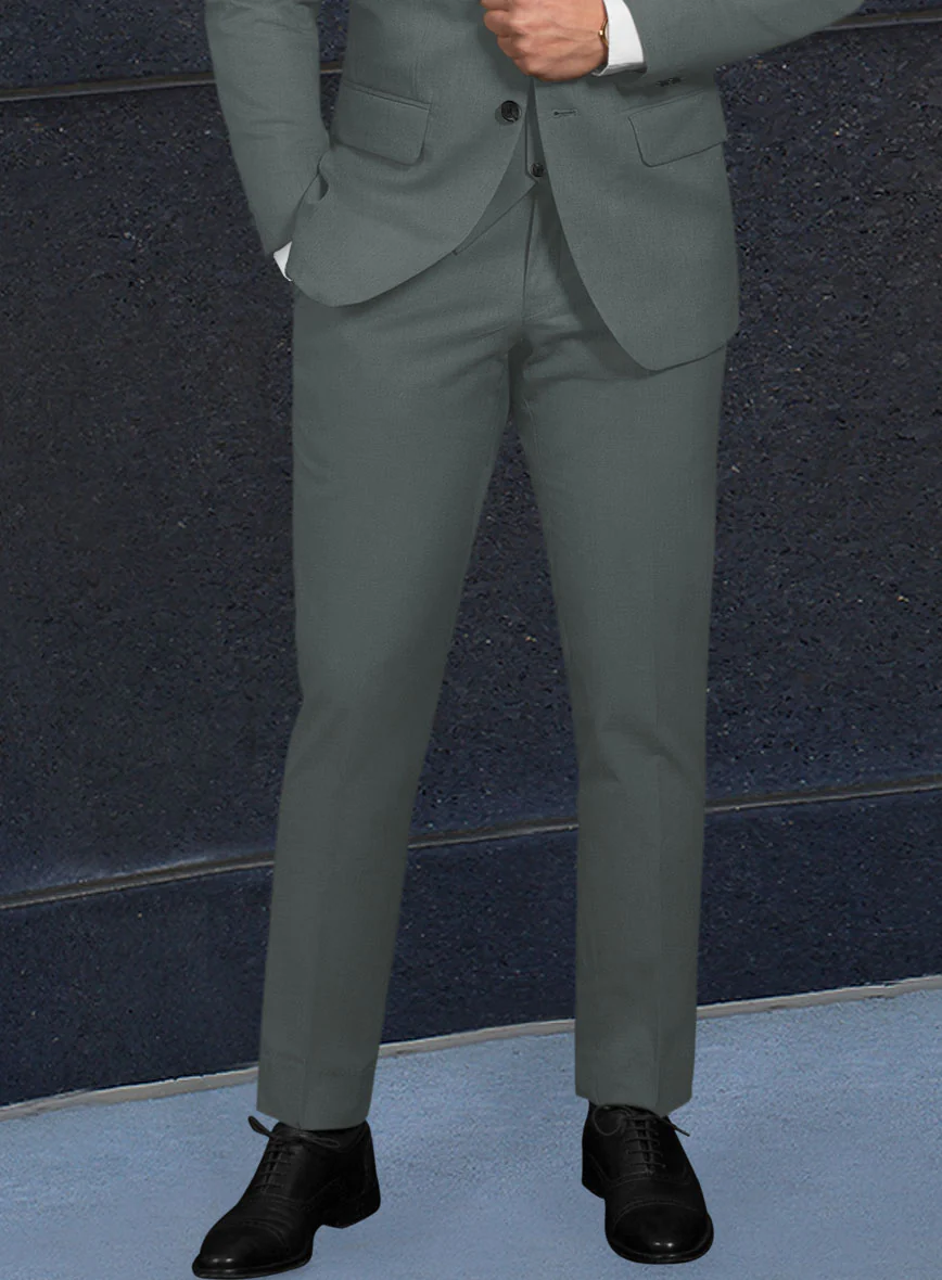 Italian Gray Cotton Stretch Pants - Image 2