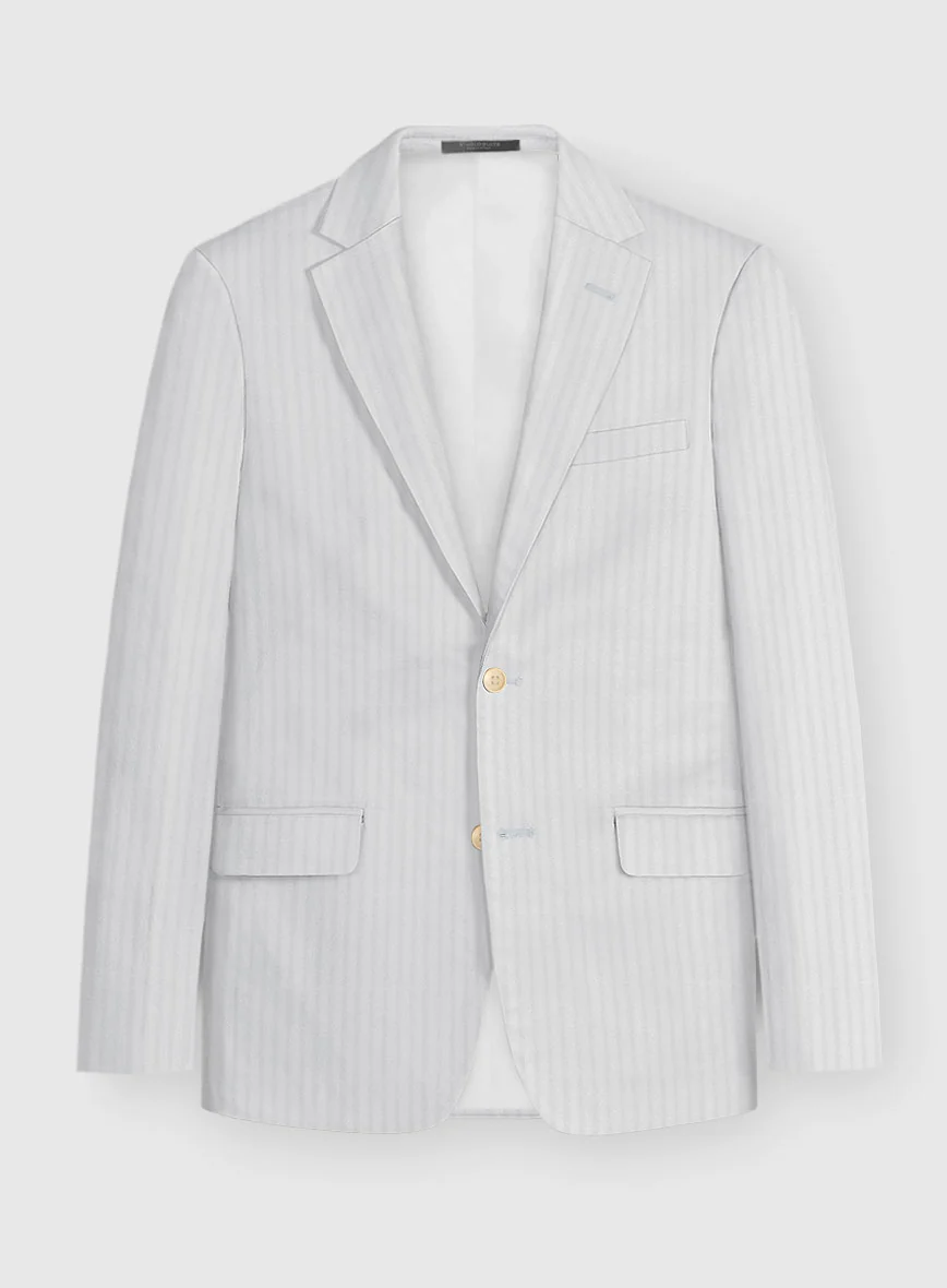 Italian Gray Herringbone Cotton Jacket
