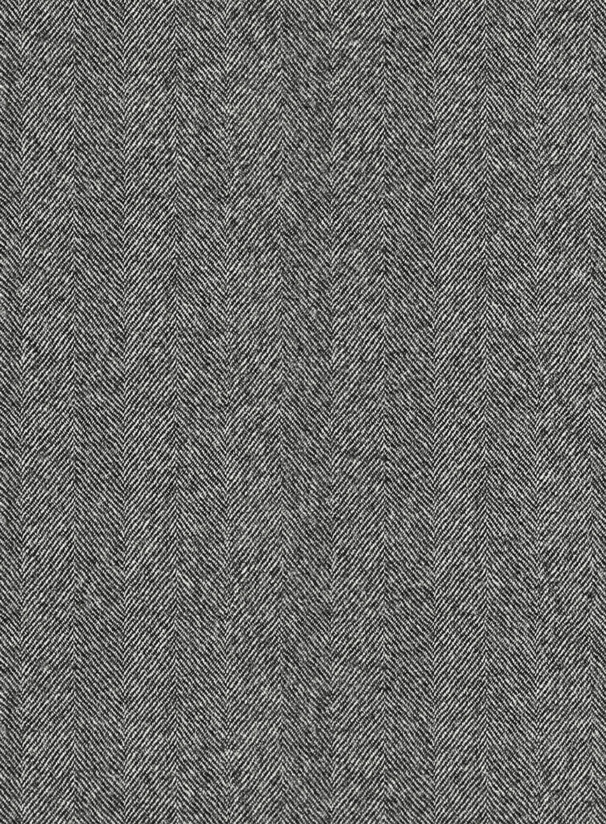 Italian Gray Herringbone Flannel Jacket - Image 3