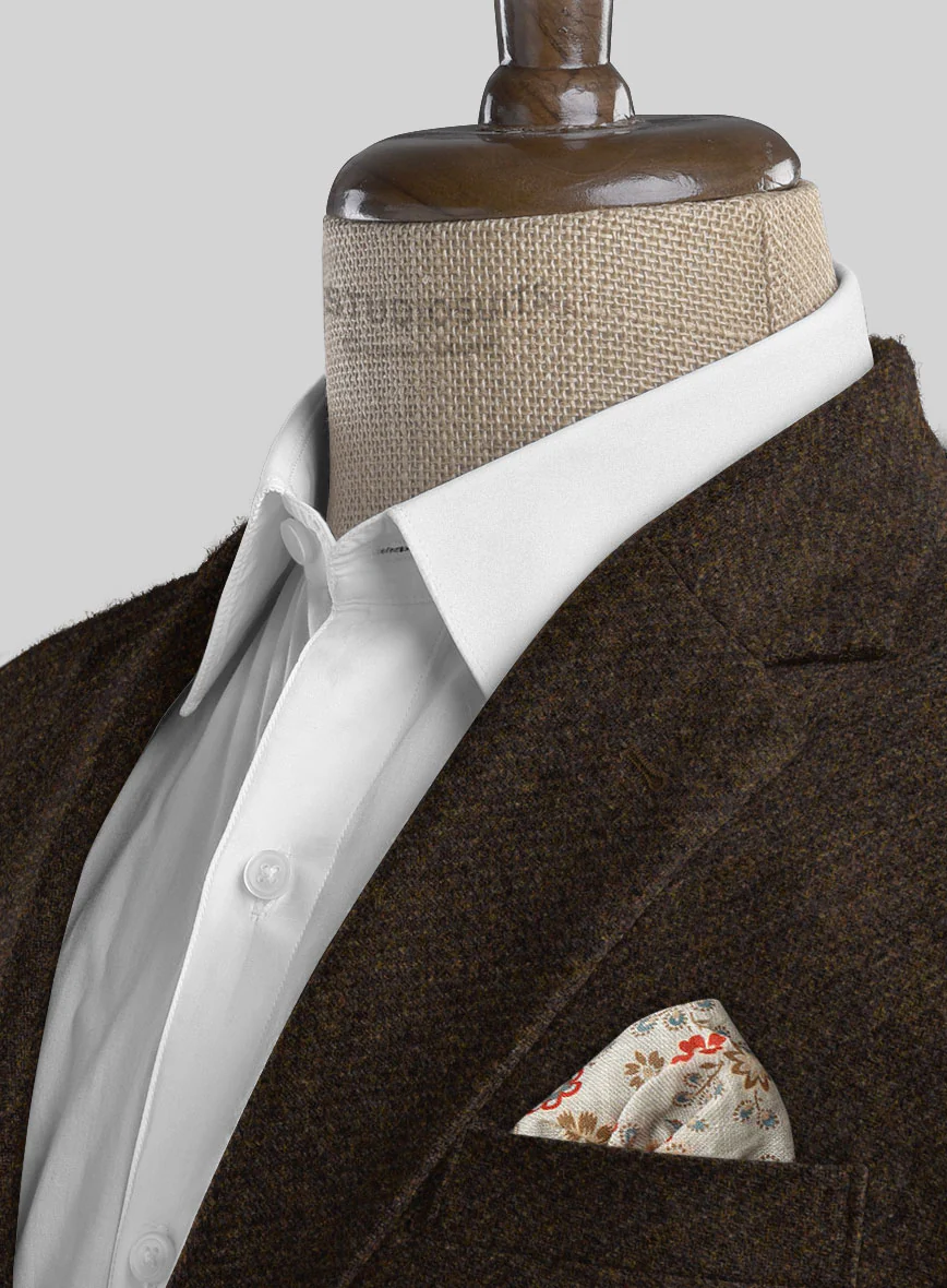 Italian Highlander Dark Brown Tweed Jacket - Image 3