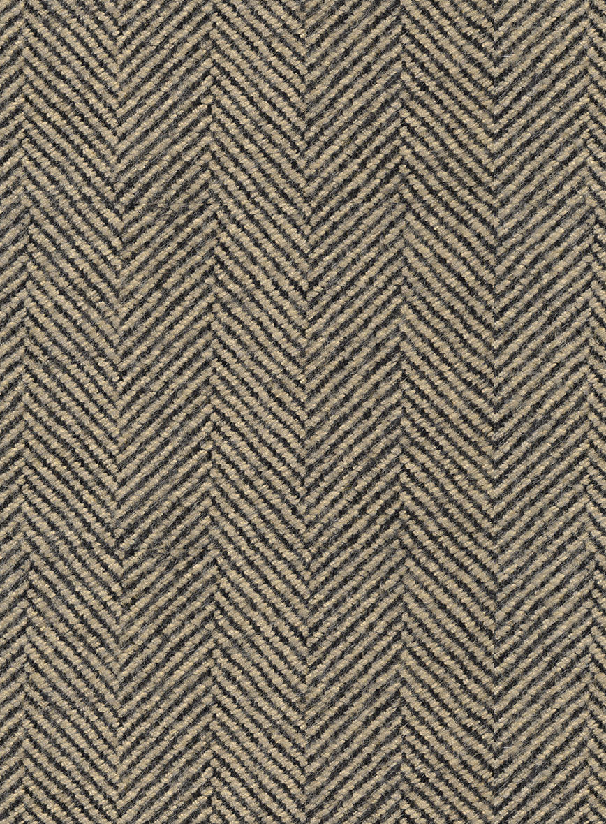 Italian Highlander Stone Beige Herringbone Tweed Hunting Vest - Image 5