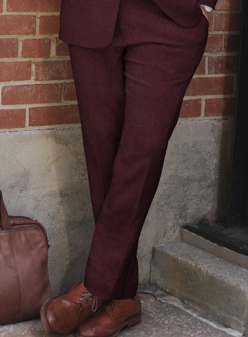 Italian Highlander Wine Tweed Pants - Image 2