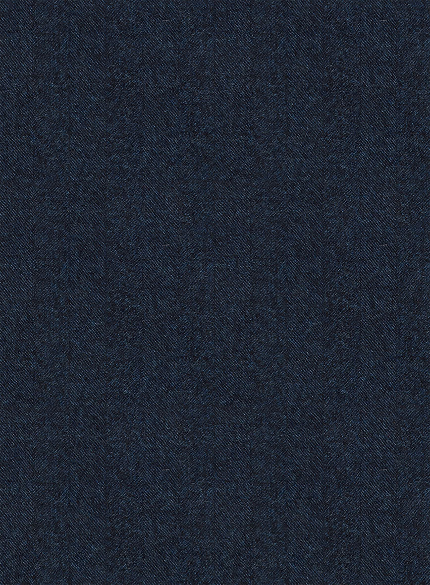 Italian Hulgo Blue Herringbone Wool Jacket - Image 2