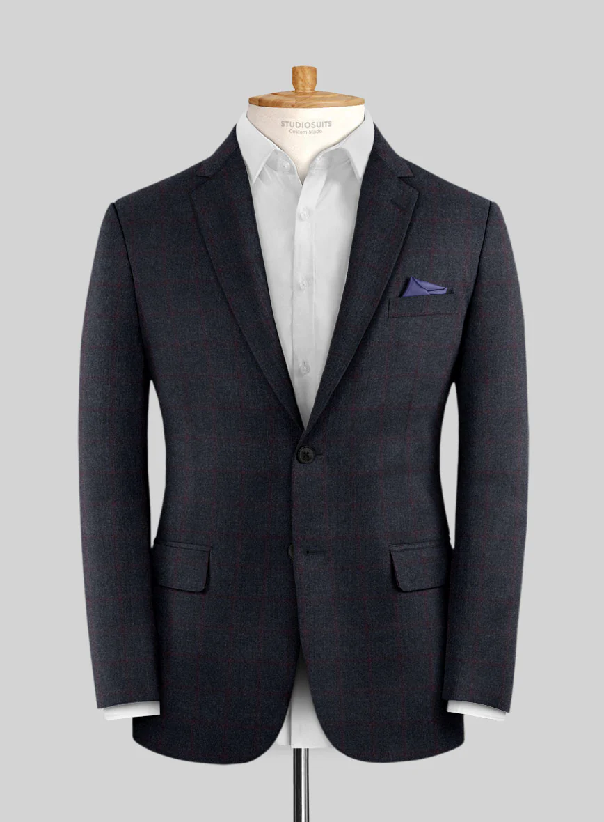 Italian Jamen Blue Checks Flannel Jacket