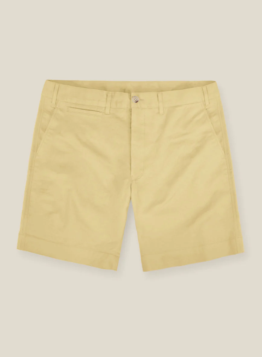Italian Latte Beige Cotton Stretch Shorts