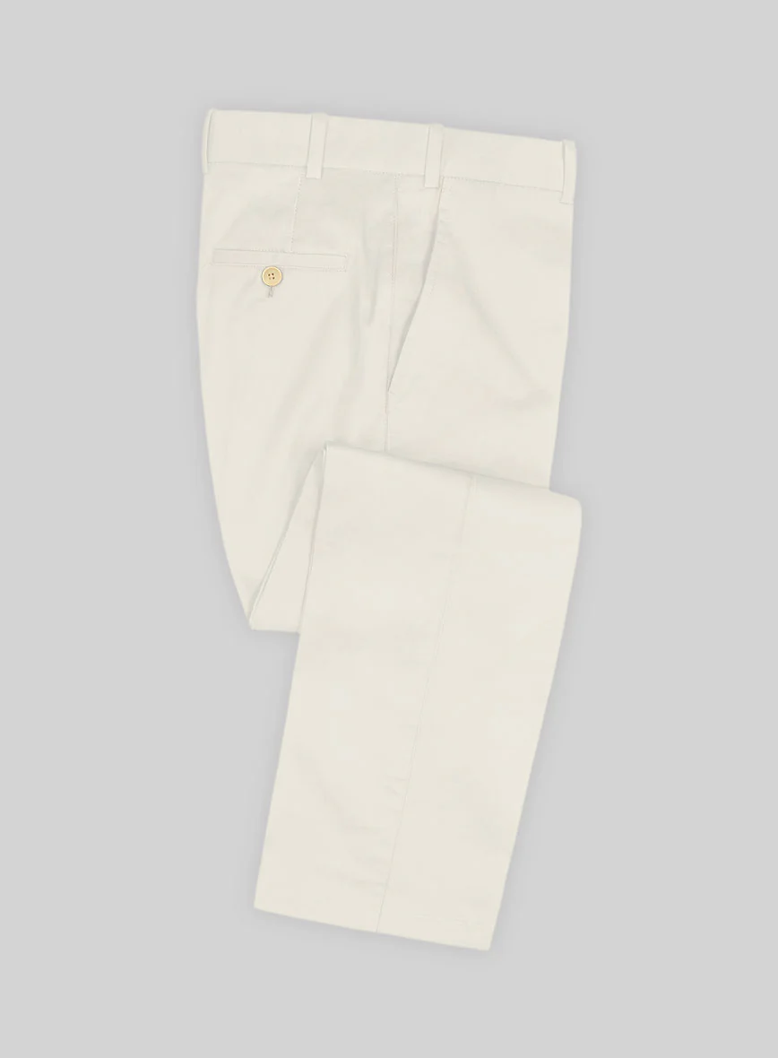 Italian Light Beige Cotton Stretch Pants