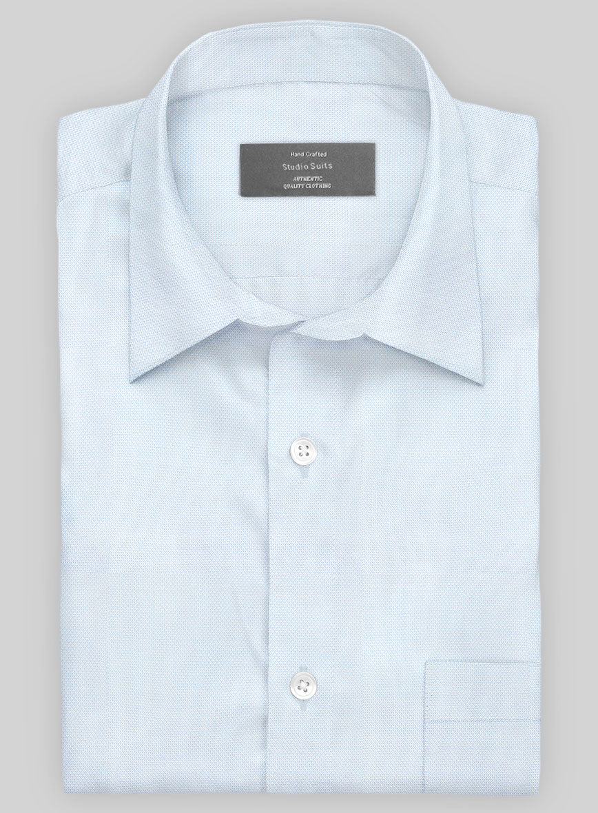 Italian Light Blue Sharkskin Shirt
