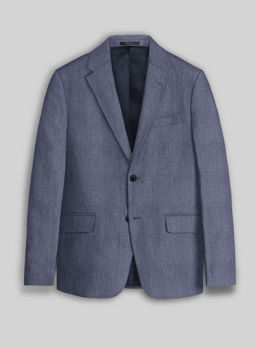 Italian Linen Azurio Herringbone Jacket
